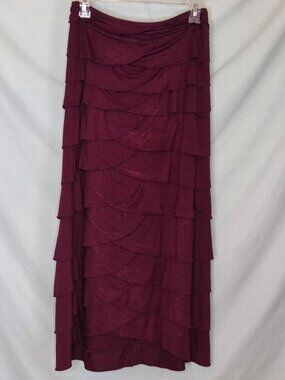 NWT Soft Surroundings Wine-colored, tiered Skirt - sz M